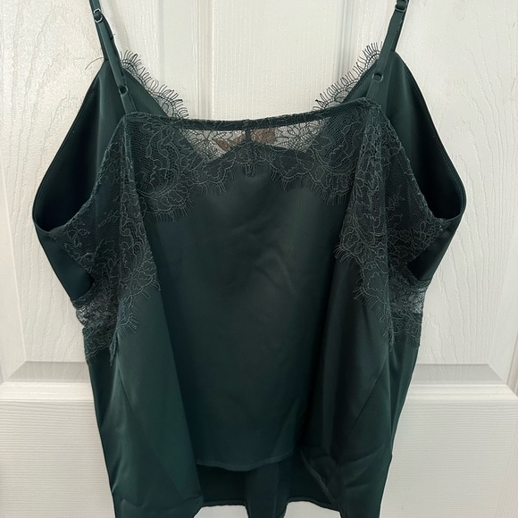 WAYF Dark Green Lace Trim Cami Top - Picture 6 of 7